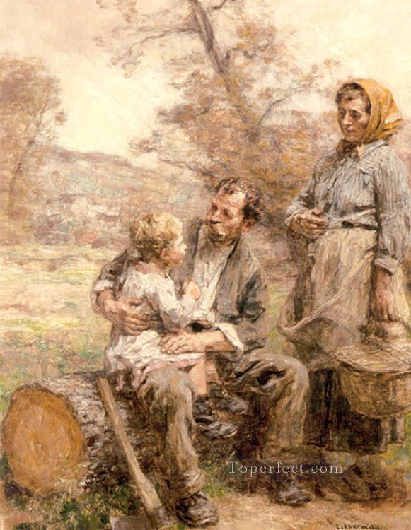Le Dejeuner du Bucheron 1918 escenas rurales campesino Leon Augustin Lhermitte Pintura al óleo